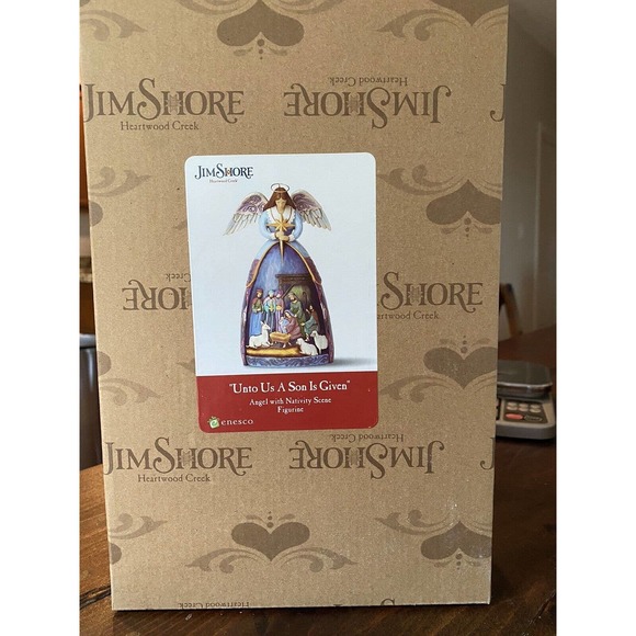 NIB JIM SHORE 2017 UNTO US A SON IS GIVEN ANGEL FIGURINE #4059760 CHRIST HOLIDAY - Picture 1 of 5